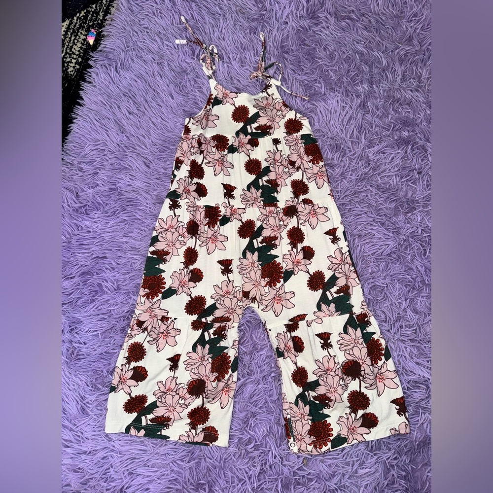 Kate Quinn Floral Jumpsuit - Pink, Red, and Green